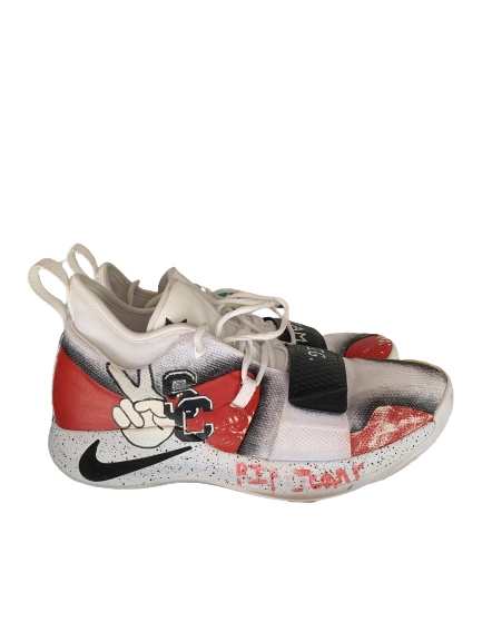 Jonah Mathews Custom Game-Worn Nike Paul George Sneakers (Size 14)