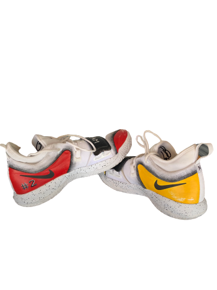 Jonah Mathews Custom Game-Worn Nike Paul George Sneakers (Size 14)