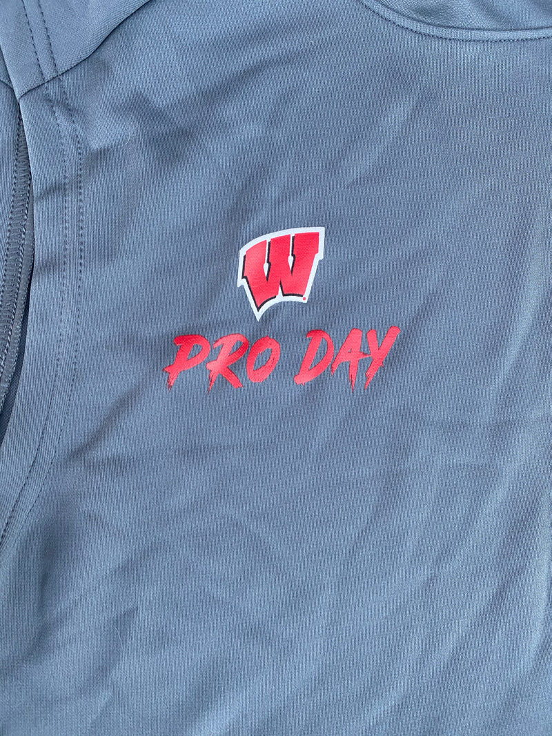 Zach Hintze Wisconsin Player Exclusive "Pro Day" Short Sleeve Hoodie (Size L)