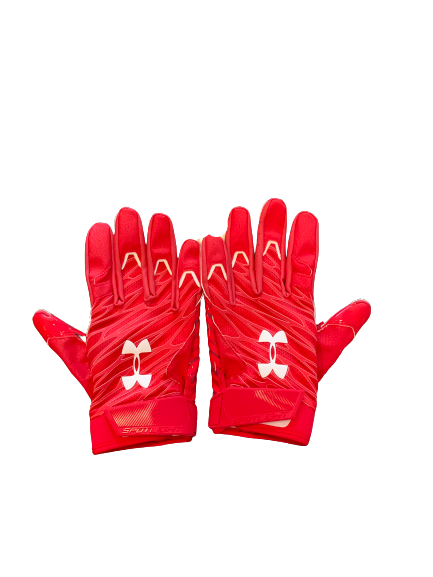 Garrett Groshek Wisconsin Football Gloves (Size XL)