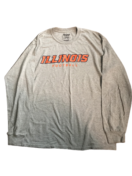 Nolan Bernat Illinois Football Team Issued Long Sleeve Shirt (Size L)