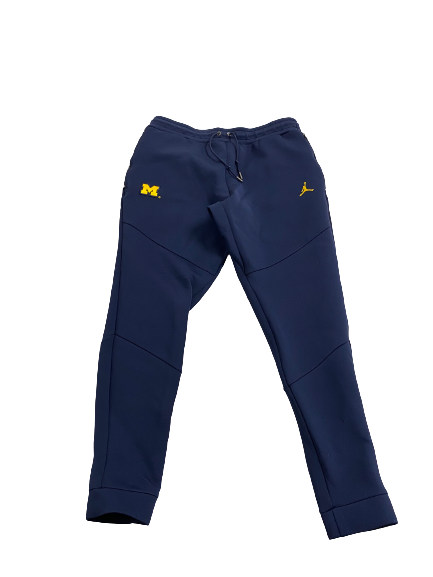 Tru Wilson Michigan Football Team-Issued Premium Sweatpants with Metal Zipper (Size L)