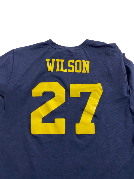 Tru Wilson Michigan Football Player-Exclusive T-Shirt With Name and Number On Back (Size L)