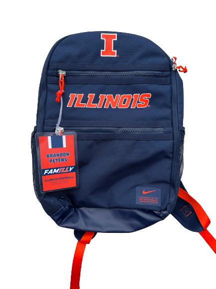 Brandon Peters Illinois Football Team Exclusive Travel Backpack with Player Tag