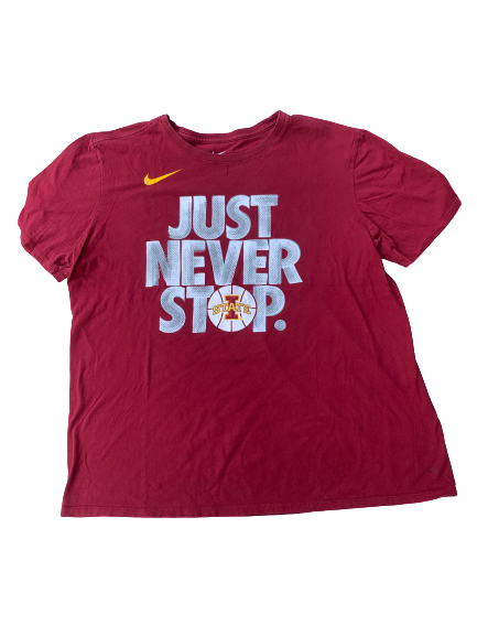 Michael Jacobson Iowa State Basketball "Just Never Stop" Nike T-Shirt (Size XL)