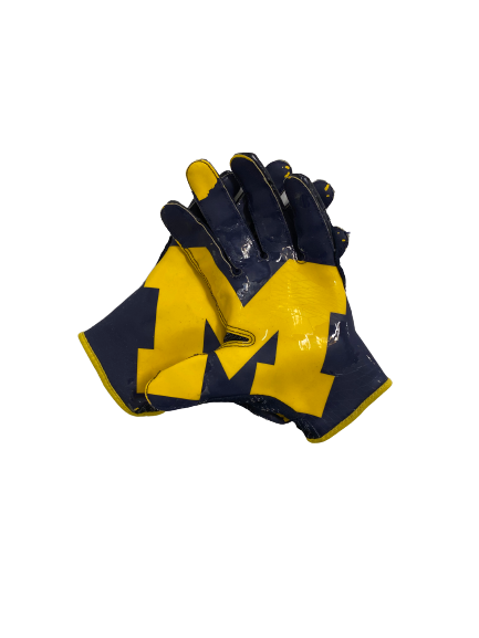 Tru Wilson Michigan Football Team Exclusive Gloves (Size L)