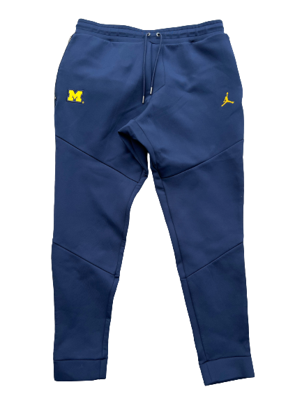 Brandon Peters Michigan Football Team Exclusive Premium Sweatpants with Metal Zipper (Size XL)