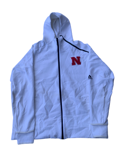 Michael Jacobson Nebraska Adidas Zip-Up Jacket (Size XXL)