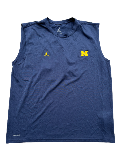 Brandon Peters Michigan Football Team Issued Workout Tank with Name & Number on Back (Size XL)