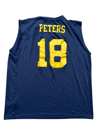 Brandon Peters Michigan Football Team Issued Workout Tank with Name & Number on Back (Size XL)