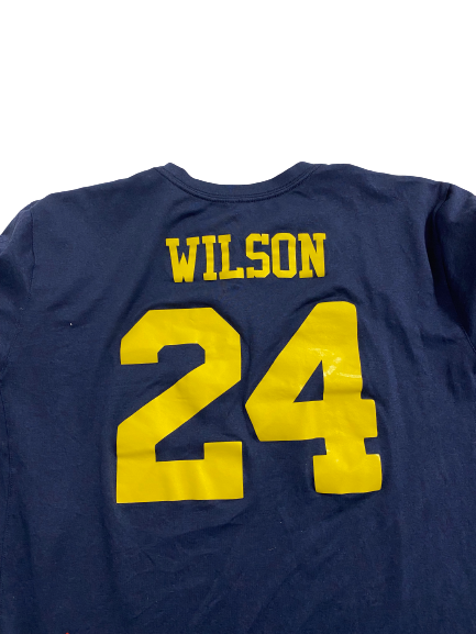 Tru Wilson Michigan Football Player-Exclusive Long Sleeve Shirt With Name and Number on Back (Size L)