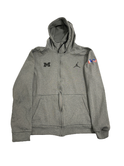 Grant Perry Michigan Football Player-Exclusive Paris Trip Zip-Up Jacket (Size XL)