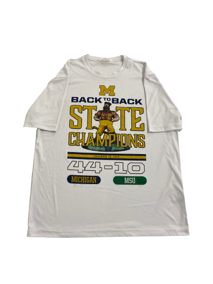 Tru Wilson Michigan Football "Paul Bunyan Back to Back State Champions" Player-Exclusive T-Shirt (Size L)
