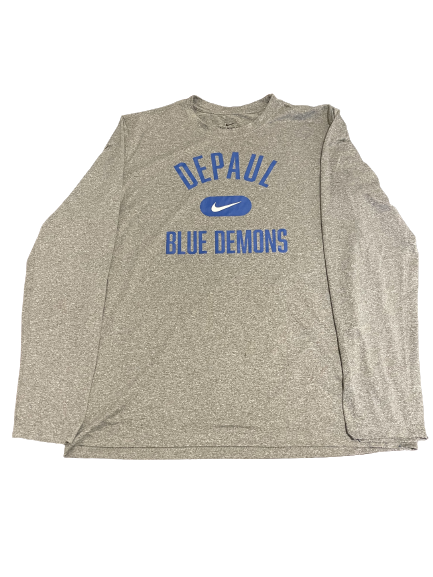 Shaheed Medlock DePaul Basketball Team Issued Long Sleeve Workout Shirt (Size L)