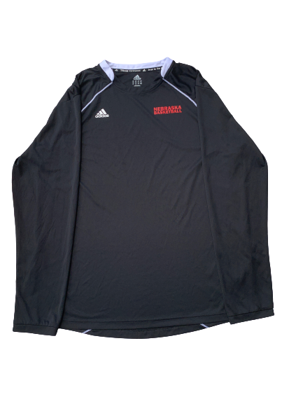 Michael Jacobson Nebraska Basketball Adidas Long Sleeve Shirt (Size XXL)