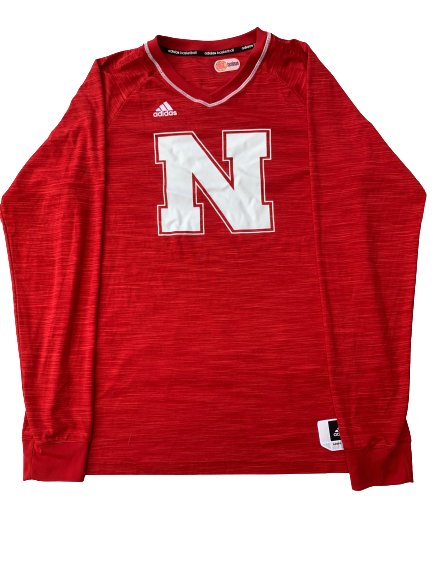 Michael Jacobson Nebraska Adidas Long Sleeve Shirt (Size XL)