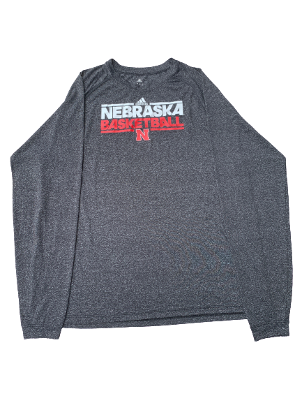 Michael Jacobson Nebraska Basketball Adidas Long Sleeve Shirt (Size XL)