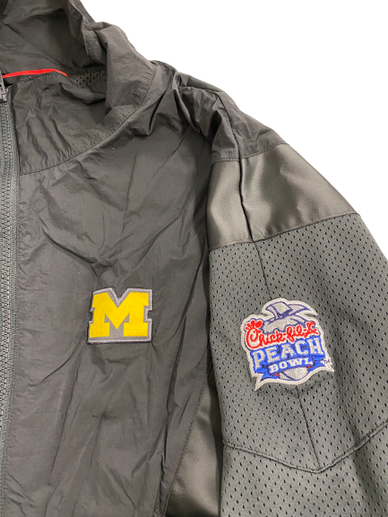 Grant Perry Michigan Football Player-Exclusive Chick-Fil-A Peach Bowl Zip-Up Jacket (Size L)