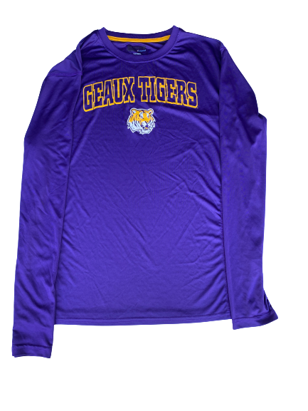 Garrett Brumfield LSU Football Team Issued "Geaux Tigers" Long Sleeve Shirt (Size XL)