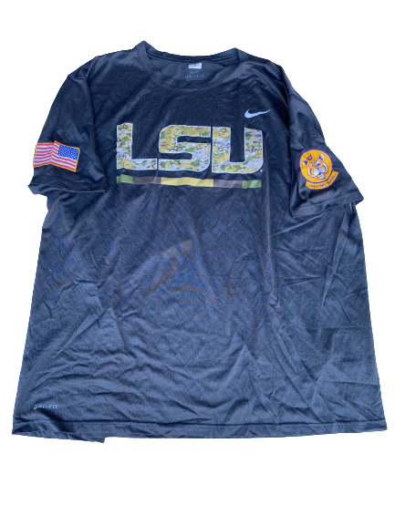 Garrett Brumfield LSU Football Player Exclusive Military Themed Shirt (Size XXXL)