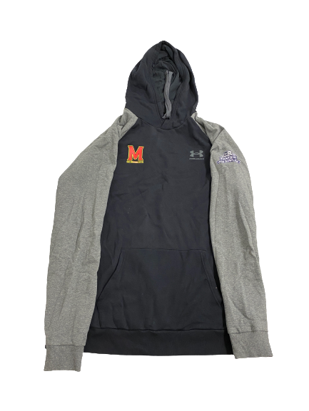 Derek Kief Maryland Football Team-Issued Pinstripe Bowl Hoodie (Size XLT)