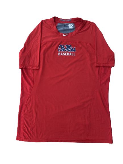 Greer Holston Ole Miss Baseball Team Issued Workout Shirt (Size XL)