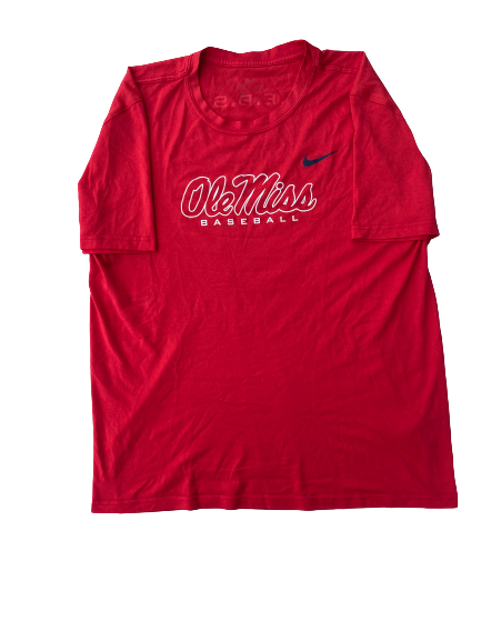 Ole Miss Baseball Team Exclusive Practice Shirt with Number on Back (Size L)