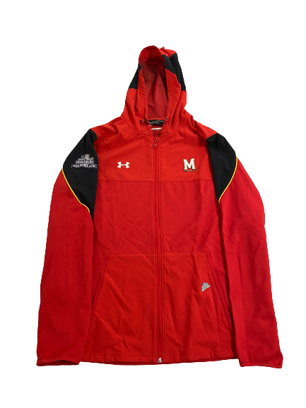 Derek Kief Maryland Football Team-Issued Pinstripe Bowl Zip-Up Jacket (Size XL)