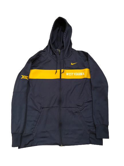 Austin Kendall West Virginia Football Zip-Up Jacket With Hood (Size XL)
