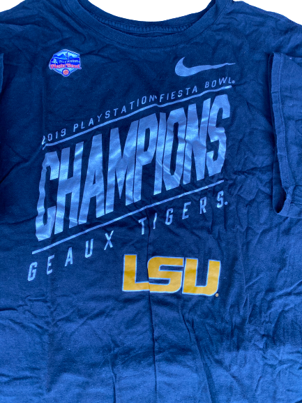 Garrett Brumfield LSU Football Team Issued "2019 Fiesta Bowl" Shirt (Size XXXL)