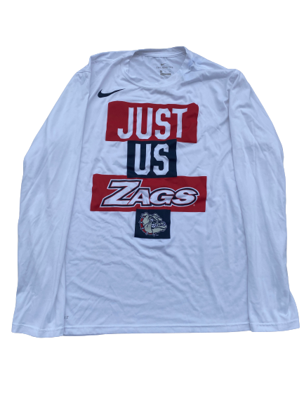 Corey Kispert Gonzaga Basketball Official 2021 March Madness Worn Warmup Shirt (Size XL)