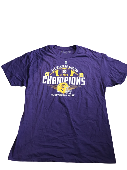 Thaddeus Moss LSU Team Issued "2019 SEC Champions" T-Shirt (Size XL)