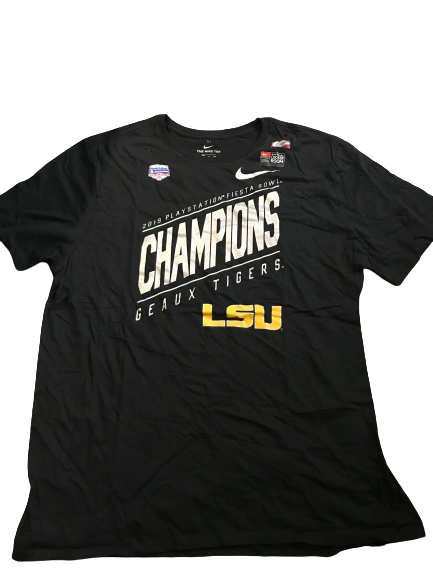 Thaddeus Moss LSU Team Issued "2019 Fiesta Bowl Champions" T-Shirt (Size XXL)