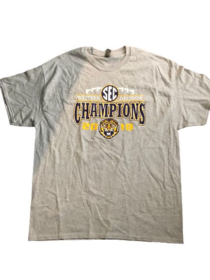 Thaddeus Moss LSU Team Issued "2019 SEC Champions" T-Shirt (Size XL)