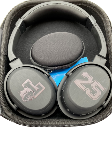 Cameron Krutwig Loyola Chicago Basketball Fort Myers Tournament Custom Headphones with Number