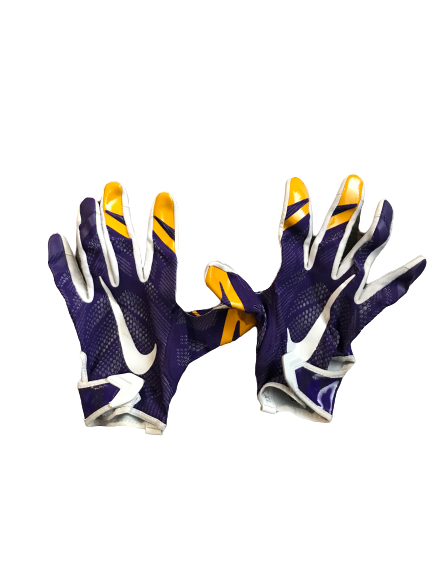 Thaddeus Moss LSU Team Exclusive Football Gloves (Size XXXL)