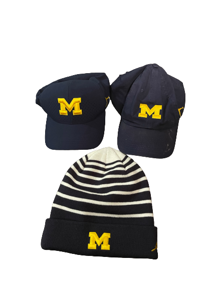 Mike McCray Set of (3) Michigan Football Team Issued Hats