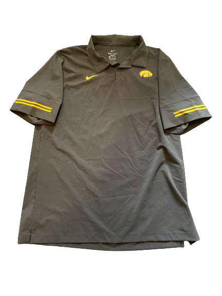 Luka Garza Iowa Basketball Team Issued Black Travel Polo Shirt (Size XL)