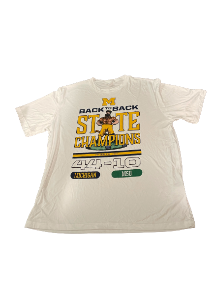 Mike McCray Michigan Football Team Exclusive "State Champions" T-Shirt (Size XL)