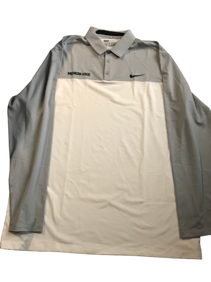 Gavin Schilling Michigan State Team Issued Long Sleeve Polo Shirt (Size XXLT)