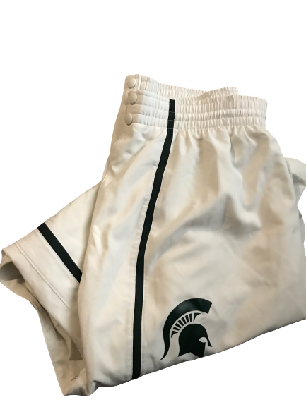 Gavin Schilling Michigan State Team Issued Game Snap-Off Warm-Up Sweatpants (Size XXL)