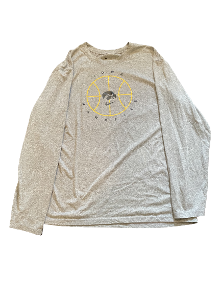 Luka Garza Iowa Basketball Team Issued Long Sleeve Shirt (Size XXL)