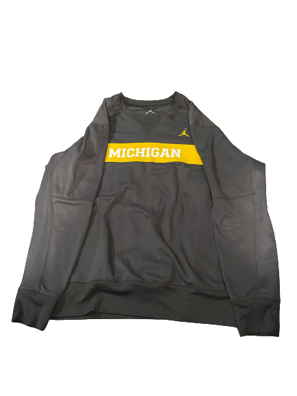 Mike McCray Michigan Football Team Issued Crewneck Pullover (Size XL)