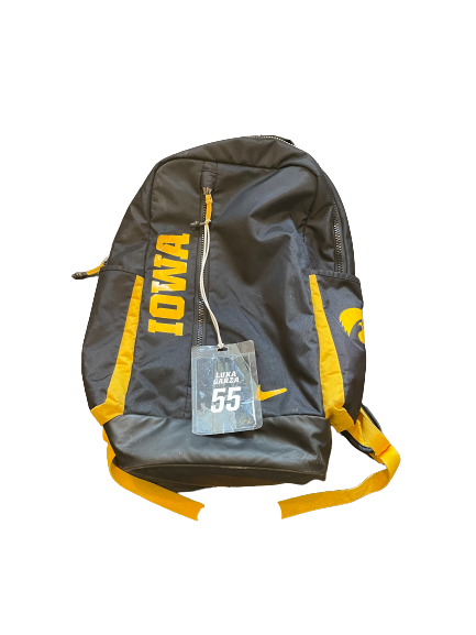 Luka Garza Iowa Basketball Athlete Exclusive Travel Backpack with Player Luggage Tag