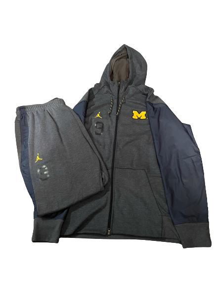 Mike McCray Michigan Football Team Issued Travel Suit with Number