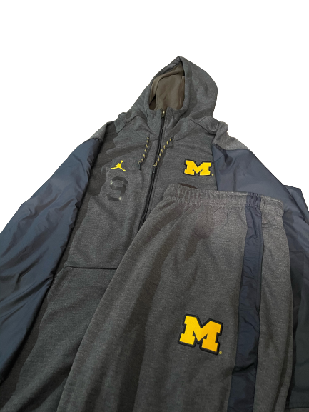 Mike McCray Michigan Football Team Issued Travel Suit with Number