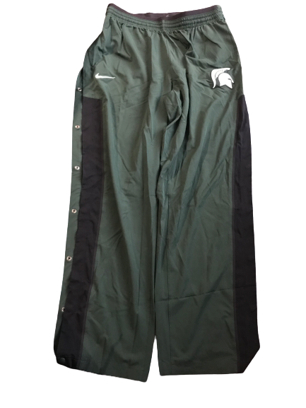 Gavin Schilling Michigan State Team Issued Game Snap-Off Warm-Up Sweatpants (Size XL)