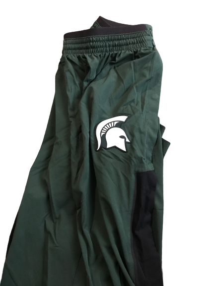 Gavin Schilling Michigan State Team Issued Game Snap-Off Warm-Up Sweatpants (Size XL)