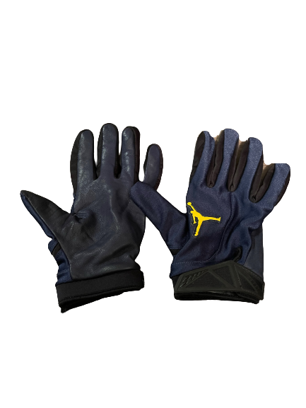 Mike McCray Michigan Football Team Issued Jordan Gloves (Size XXXL)