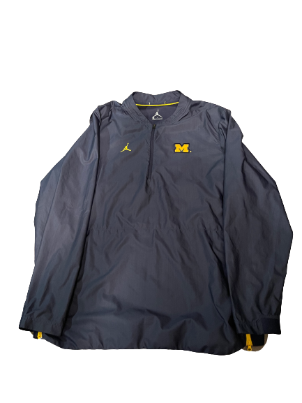 Mike McCray Michigan Football Team Issued Quarter-Zip Pullover (Size XL)